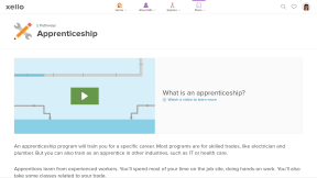 Student account in Xello. The pathway profile of Apprenticeship is open. There is a video called What is an apprenticeship?